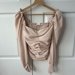 Astr Light Pink blush Ruched Blouse